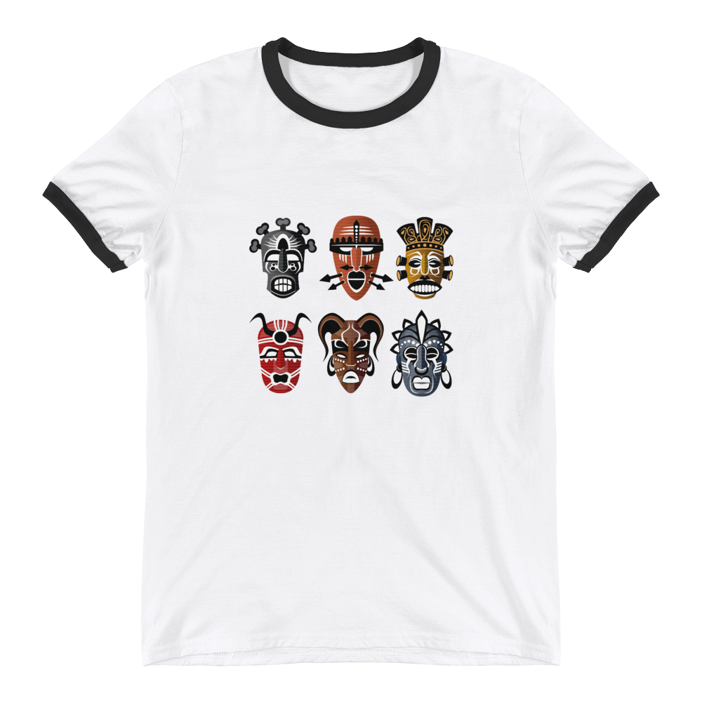 Tribal Mask Ringer T-Shirt