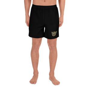 Crowned King Black Men's Athletic Long Shorts