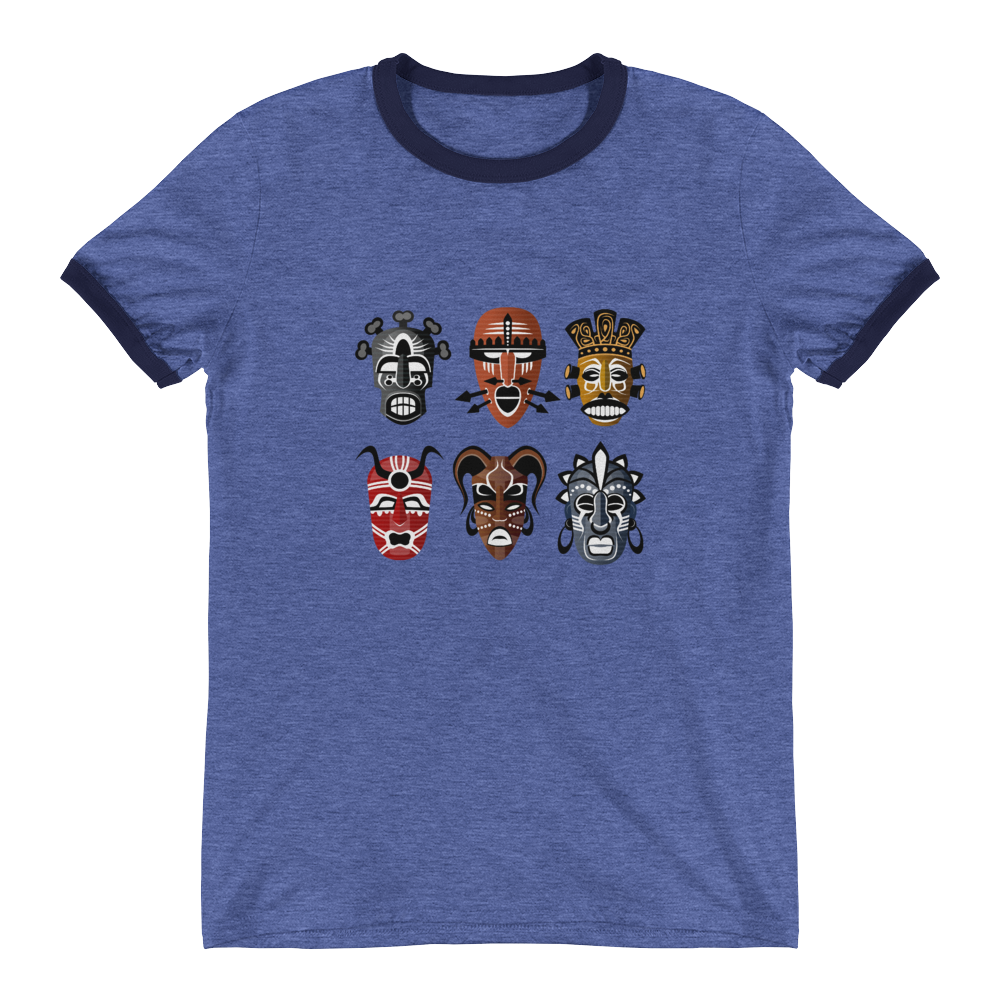 Tribal Mask Ringer T-Shirt