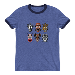 Tribal Mask Ringer T-Shirt